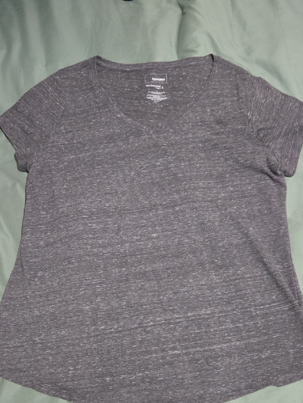 Gray Short Sleeve V-Neck Tee NWOT